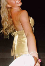 Strapless Stylish A Line Sweetheart Light Green Satin Short Homecoming Dress