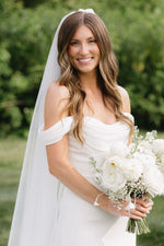 Elegant Mermaid Cowl Neck Satin Long Wedding Dresses