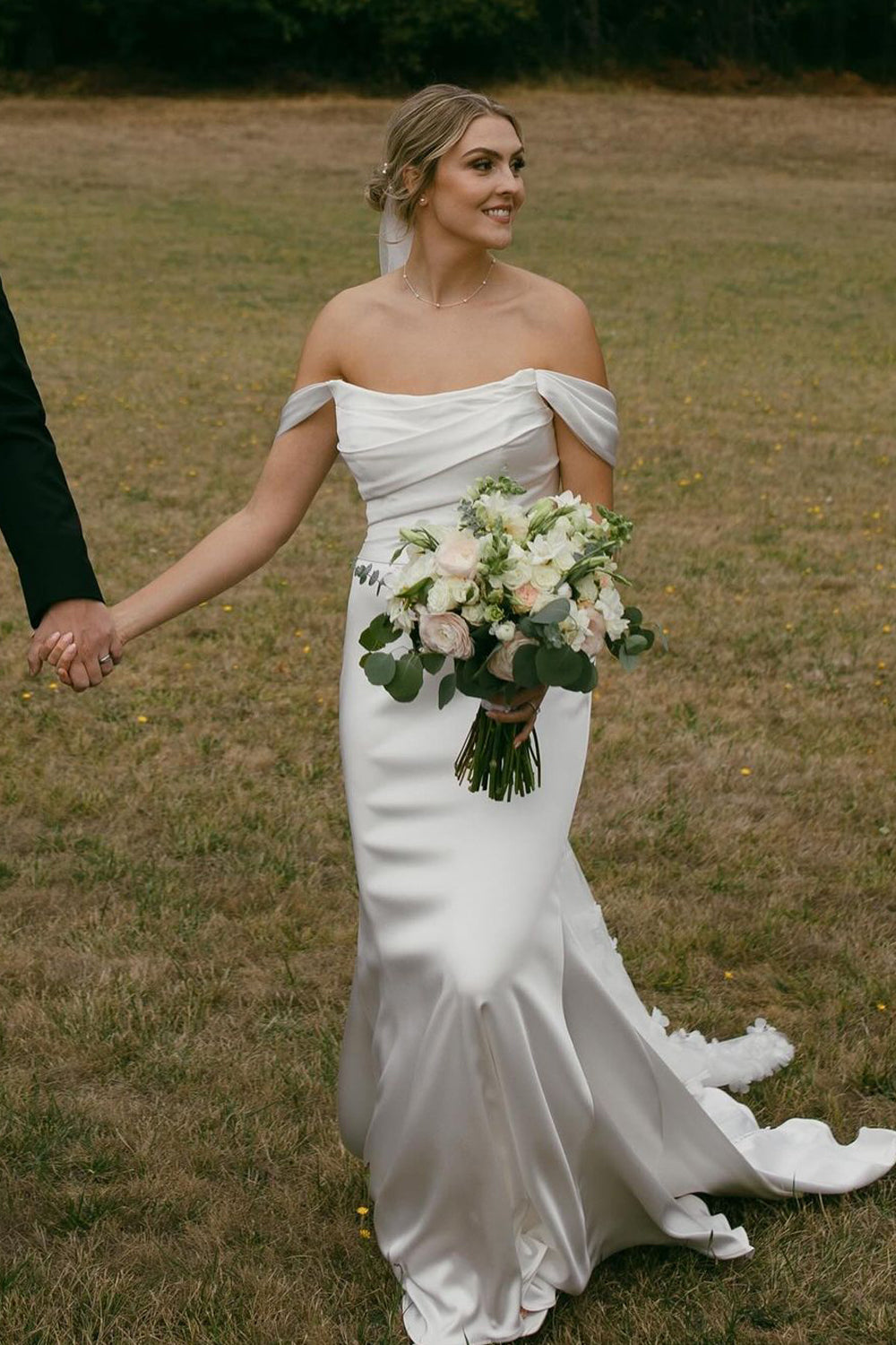 Romantic Mermaid Cowl Neck Wedding Dresses