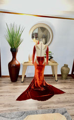 Applique Long Sleeveless Sequins Mermaid Side Slit Prom Dress