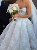 Sweetheart Sleeveless Lace A-Line Floor-Length Wedding Dress
