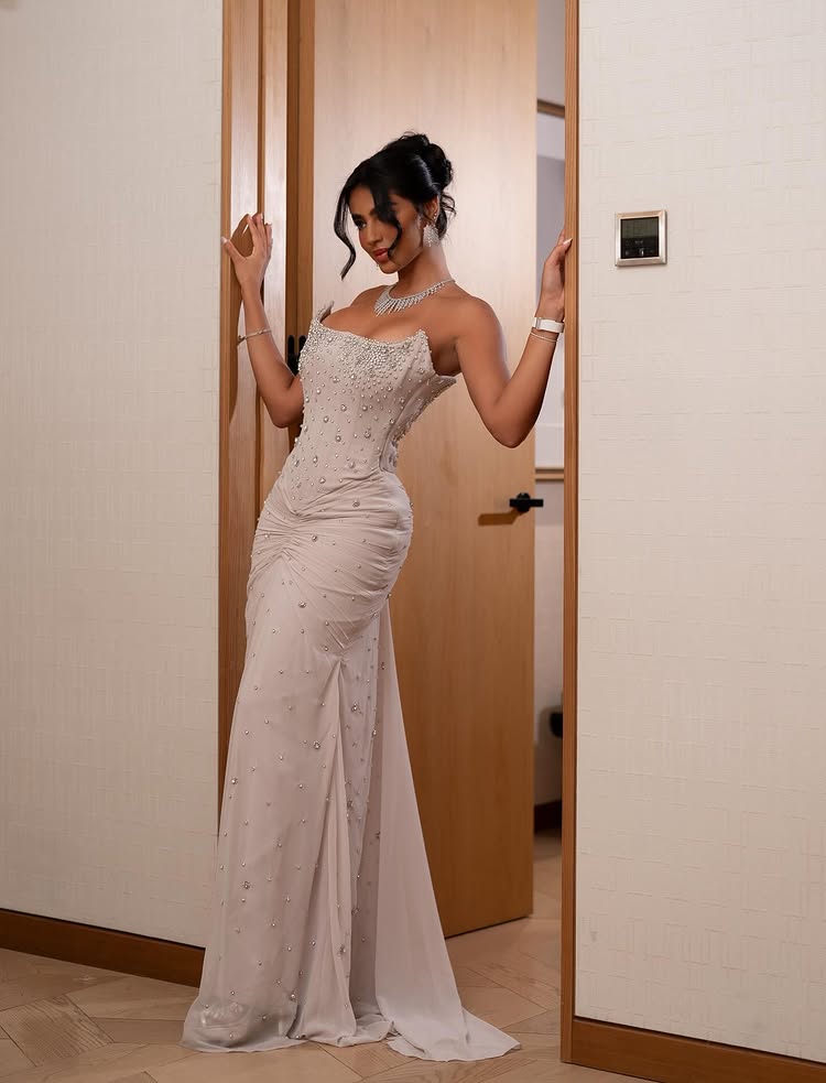 Elegant Sweetheart Glitter Beaded Mermaid Prom Dress Floor-Lenght