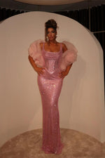 Modern Pink Straps Sleeveless Mermaid Prom Dress Long With Pleats Beads