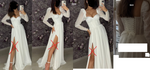 Glitter White A-Line Long Sleeves Lace-Up Bow Wedding Dress Bride Gown customized 011