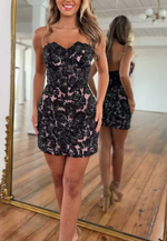 Chic Sweetheart Sheath Strapless Mini Homecoming Dress with Beading