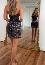 Chic Sweetheart Sheath Strapless Mini Homecoming Dress with Beading