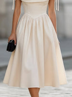 Off-the-Shoulder Bow A-Line Sleeveless Evening Dress