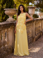 A-Line Crew Neck Sleeveless 3D Flowers Formal Dresses