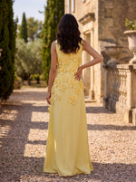 A-Line Crew Neck Sleeveless 3D Flowers Formal Dresses
