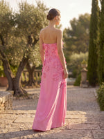 A-Line Strapless Sleeveless 3D Flowers Formal Dresses