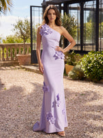 Mermaid One Shoulder Sleeveless 3D Flowers Formal Dresses