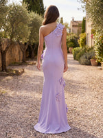 Mermaid One Shoulder Sleeveless 3D Flowers Formal Dresses