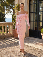 Mermaid Off the Shoulder 3D Flowers Ankle-Length Formal Dresses