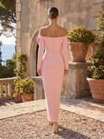 Mermaid Off the Shoulder 3D Flowers Ankle-Length Formal Dresses