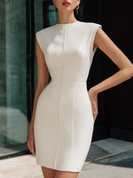 Structured Cap Sleeve Minimalist Tailored Mini Dress