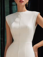 Structured Cap Sleeve Minimalist Tailored Mini Dress
