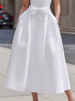 Halter Ruffle Neck Bow Waist Sleeveless A-Line Maxi Dress