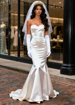Satin Trumpet Mermaid Sweetheart Simple Wedding Dress