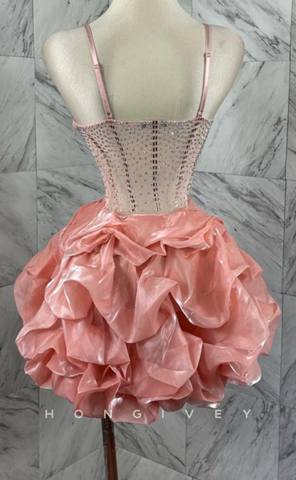H1863 - A-Line Empire Sweetheart Spaghetti Straps Ball Gown Party/Homecoming Dress