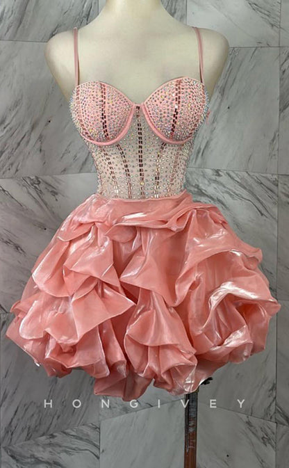 H1863 - A-Line Empire Sweetheart Spaghetti Straps Ball Gown Party/Homecoming Dress