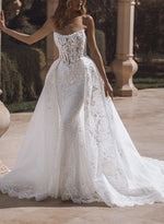 Strapless Sleeveless Detachable Wedding Dresses With Detachable