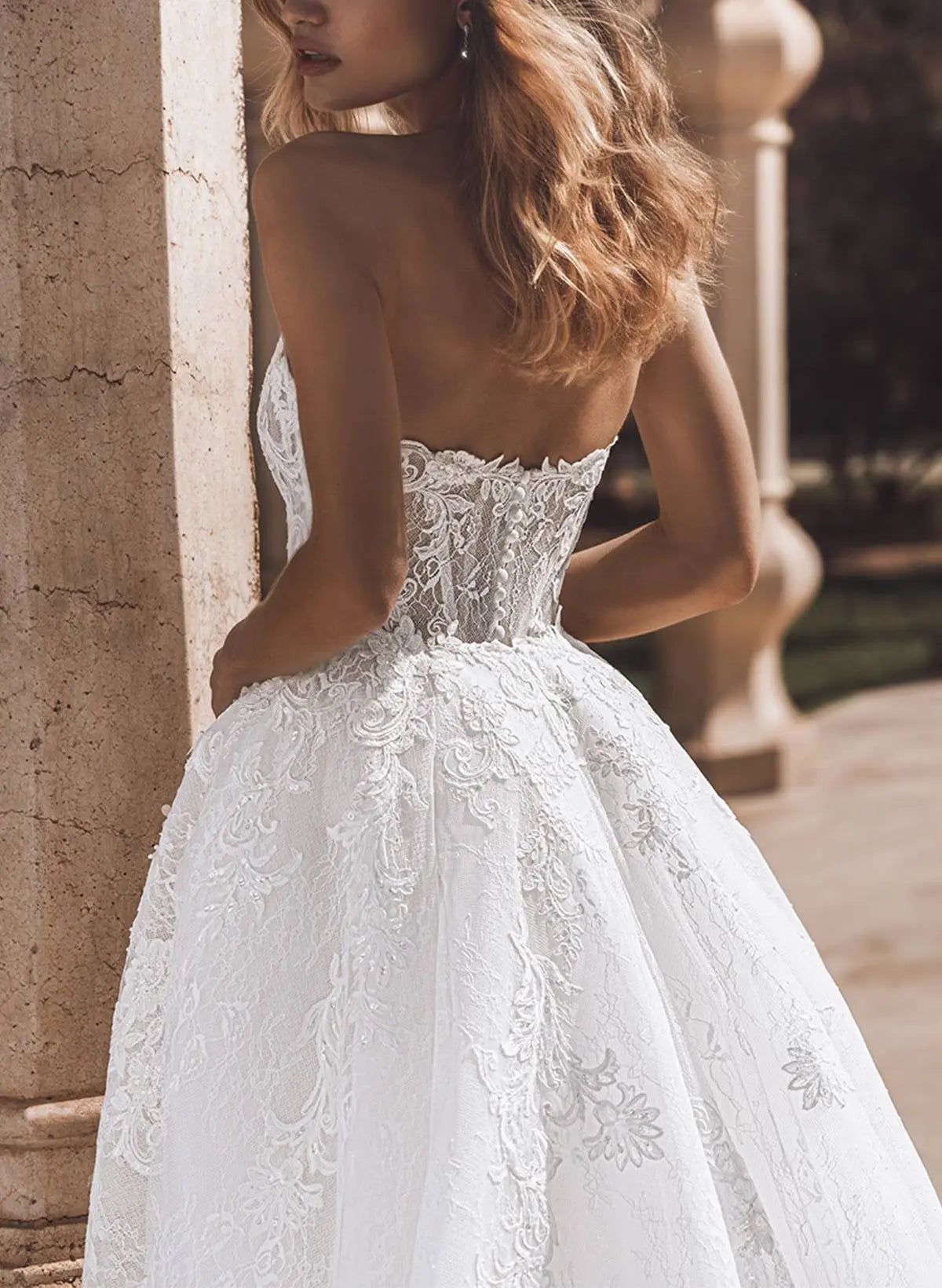 Strapless Sleeveless Detachable Wedding Dresses With Detachable