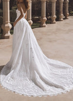 Strapless Sleeveless Detachable Wedding Dresses With Detachable