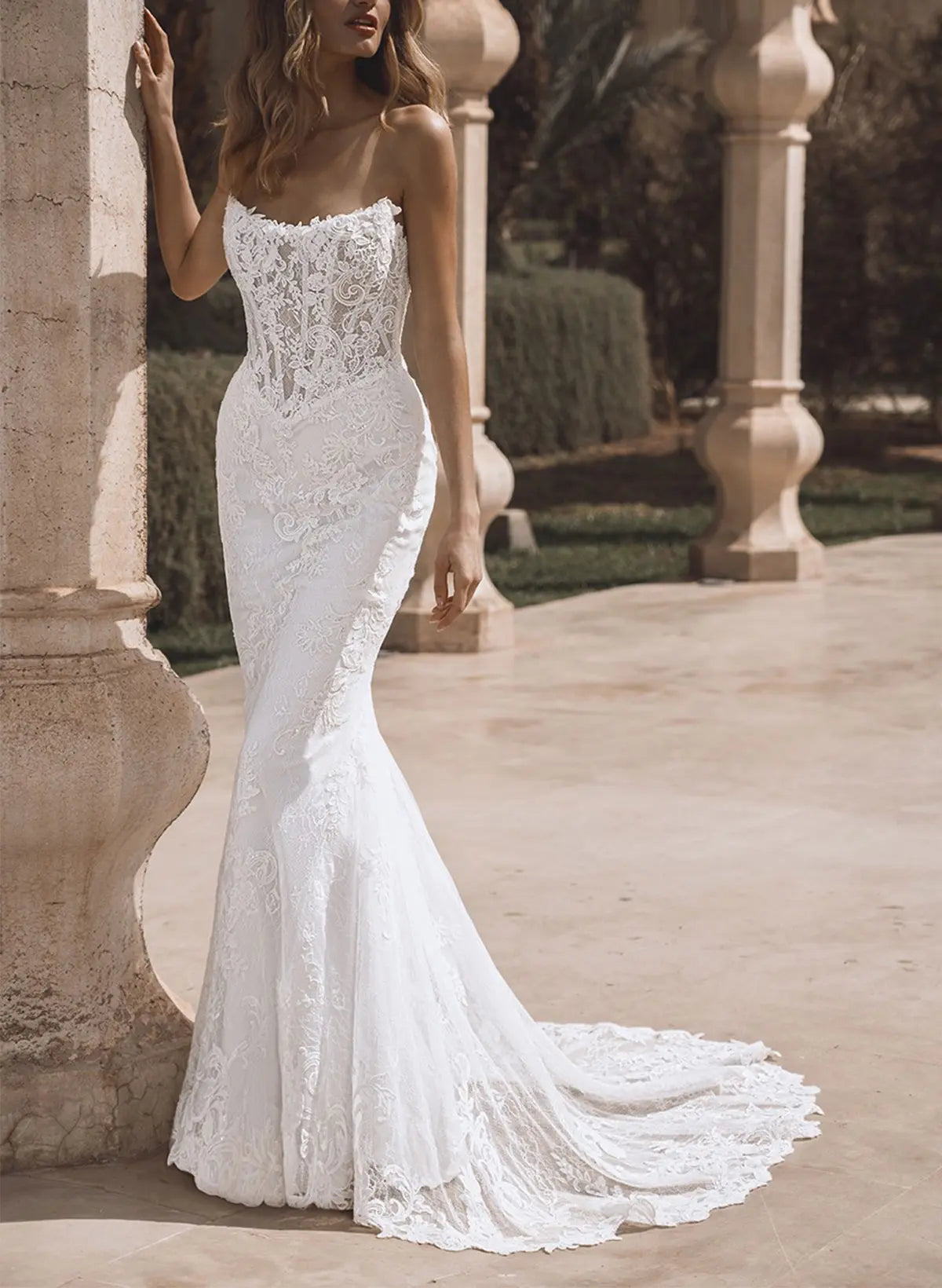 Strapless Sleeveless Detachable Wedding Dresses With Detachable