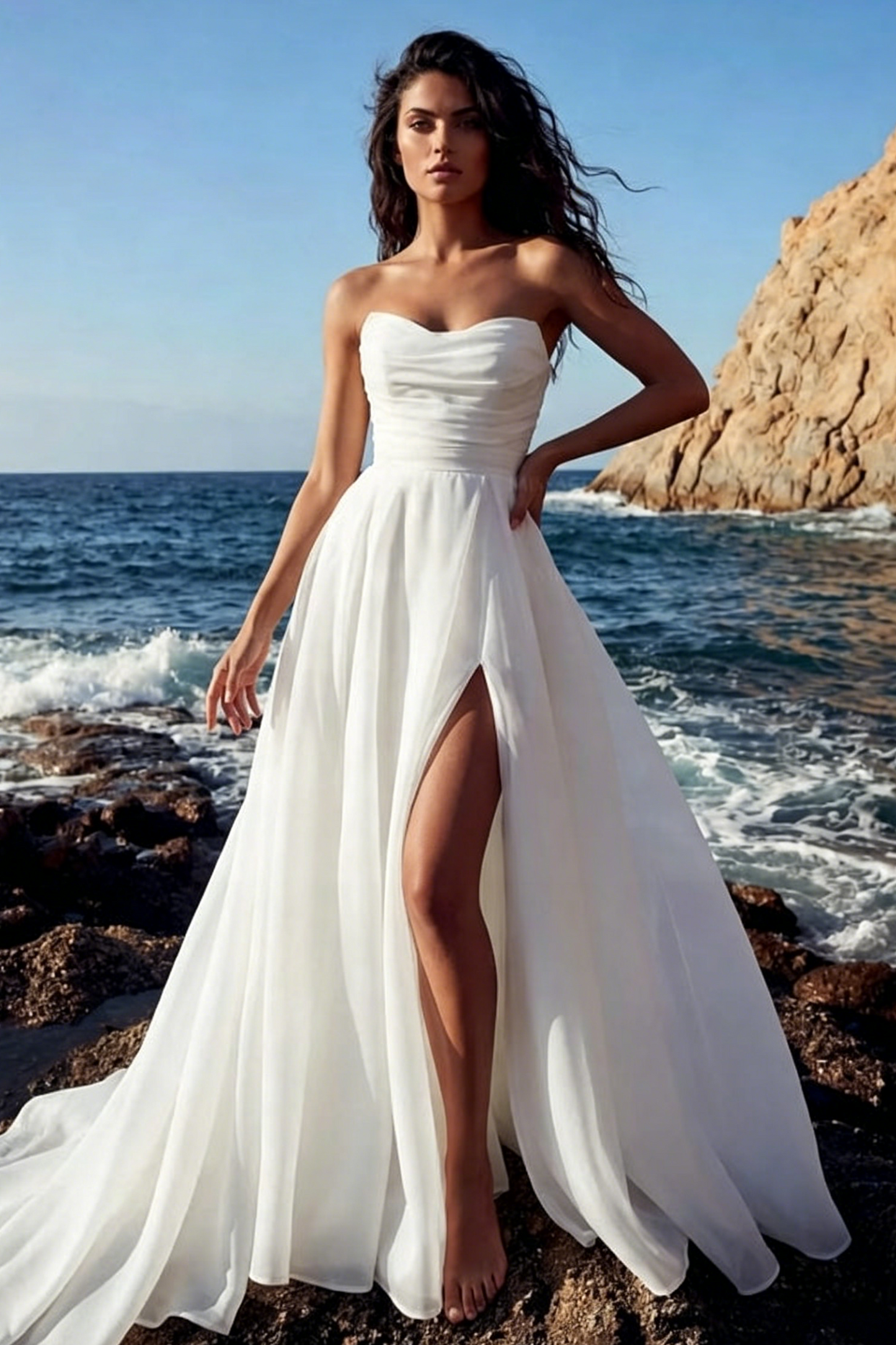 Ball-Gown Sweetheart Sleeveless Organza Sweep Train Wedding Dress