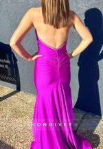 Sexy Backless Royal Blue Halter Neck Mermaid Long Satin Prom Dress