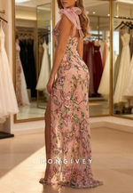 Mermaid Floor-Length Square Sleeveless Bowknot Prom Dresses With Beading