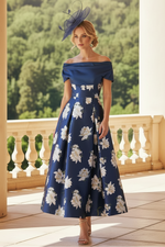 A-Line Off-The-Shoulder Short Sleeves Ankle-Length Satin Mother Of The Bride Dresses With Flower(s)A-Line Off-The-Shoulder Short Sleeves Ankle-Length Satin Mother Of The Bride Dresses With Flower(s)A-Line Off-The-Shoulder Short Sleeves Ankle-Length Satin