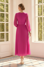 Square Neck Long Sleeve A-Line Ankle-Length Mother of the Bride Dress
