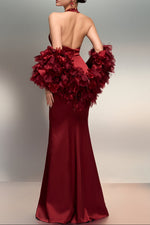 Halter Sleeveless Backless Shawl Mermaid Evening Dress