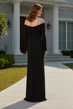 Off the Shoulder Cut Out Long Sleeve Mermaid Evening Dress
