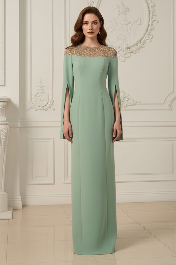Lace Sequins Cape Sleeve Mermaid Evening Dress