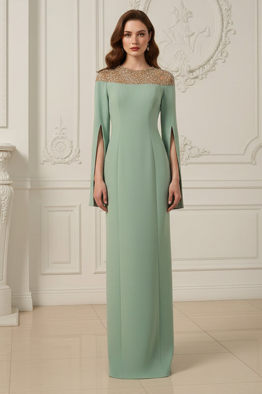 Lace Sequins Cape Sleeve Mermaid Evening Dress