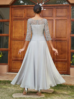 Transparent Collar Half Sleeve Length Mother of the bride dress