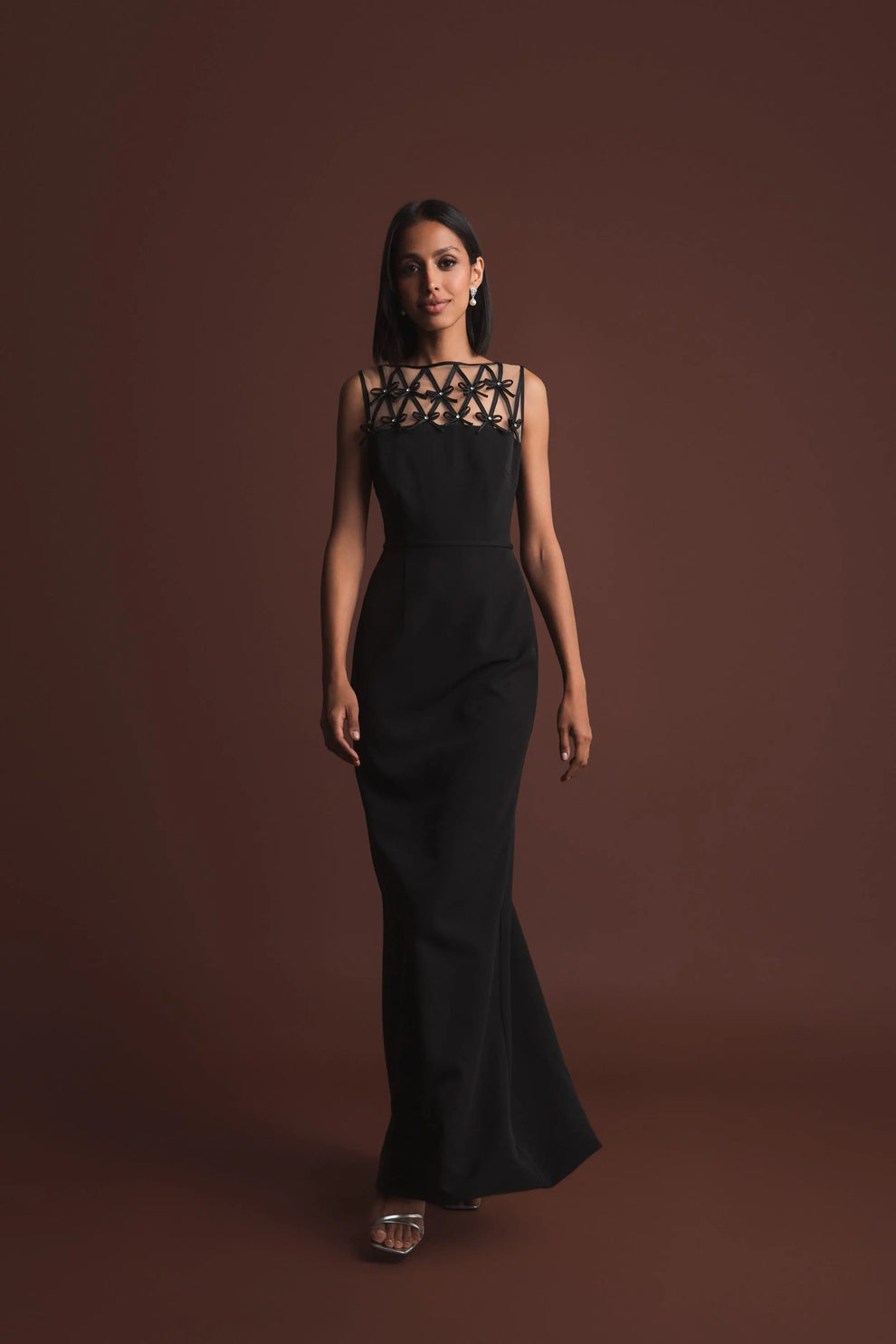 Black Mermaid Lace Long Formal Applique Evening Dress