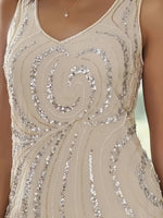 V-Neck Ankle-Length Mother of the Bride Dresses with Jacket & Sequins Beading
