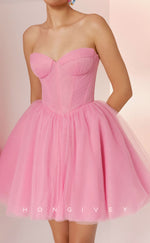 H2179 - Casual Tulle A-Line Sweetheart Strapless Party/Homecoming Dress