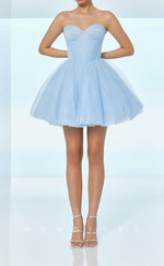 H2179 - Casual Tulle A-Line Sweetheart Strapless Party/Homecoming Dress