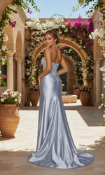 Strapless Lace-Bodice Prom Dress