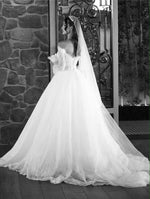 Tulle Long Sleeves Off the Shoulder Lace Princess Wedding Dresses