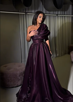 Simple One Shoulder A-Line Floor-Lenght Women Evening Dress Sleeveless