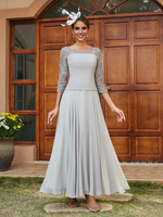 Transparent Collar Half Sleeve Length Mother of the bride dress