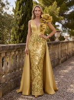 Sleeveless Lace Appliques Mother of the Bride Dresses with 3D Flower