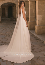 Casual A-Line V-Neck Sleeveless Beaded With Bolero Beach Wedding Dress Casual A-Line V-Neck Sleeveless Beaded With Bolero Beach Wedding Dress