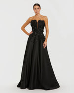 Black A-Line Long Formal Ball Gown Prom Dress