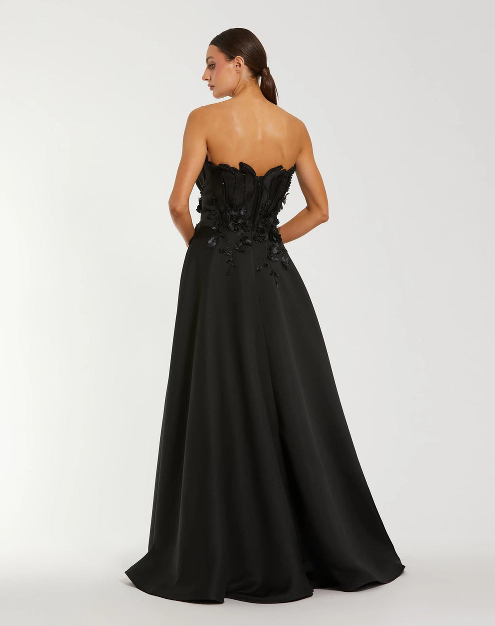 Black A-Line Long Formal Ball Gown Prom Dress